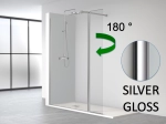 Paroi de douche fixe avec partie mobile - Largeur 80 à 100 cm, hauteur 195 cm - Verre de sécurité 6 mm - Traitement anti-calcaire - STOCK DISPONIBLE - Livraison offerte